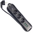 Regleta con 3 enchufes schuko + 3 puertos USB