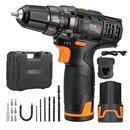 Taladro atornillador inalámbrico con 6 puntas, 6 brocas, eje flexible + 2 baterías