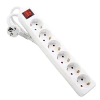 Regleta con 6 enchufes schuko e interruptor - 1.5m