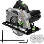 Sierra circular con 2 discos de 185mm para madera - guía láser