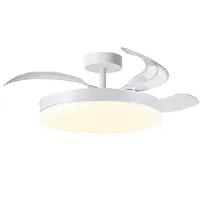 Lámpara ventilador aspas plegables, mando, tono ajustable