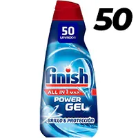 Botella 50 dosis Finish Power Gel para lavavajillas