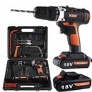 Taladro atornillador inalámbrico 30Nm - 2 baterías 18V + brocas, puntas, sierra