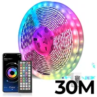 30 metros tira leds RGB con mando y app - Bluetooth