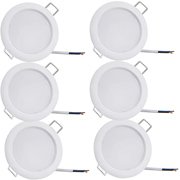 6 Lámparas empotrables led para hueco de ⌀10cm - 5W luz cálida