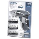 Atornillador eléctrico inalámbrico con 18 puntas incluidas y luz frontal