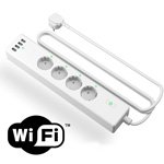 Regleta inteligente WiFi 4 tomas + 4 puertos USB  - compatible Alexa / Google