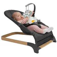 Hamaca para bebé con base estable efecto madera y con arnés