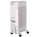 Radiador de aceite con ruedas - 7 elementos - 1500W -  termostato regulable