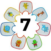 Pack 7 baberos estampados 20x20cm