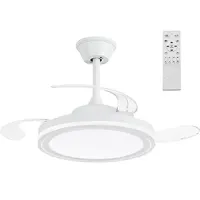 Lámpara ventilador ⌀102cm - aspas plegables, mando, temporizador + tono ajustable