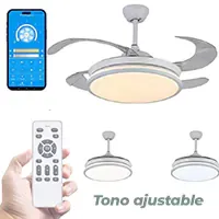 lampara ventilador con mando app