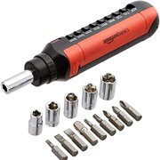 Set de 8 puntas, 5 vasos y destornillador de trinquete