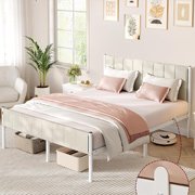 cama doble con cabecero tapizado