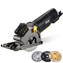 Sierra circular compacta con 3 discos de corte - guía láser - 3500rpm