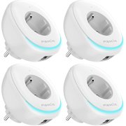 PACK 4 enchufes WiFi con luz nocturna y USB - control desde App - comp. IFTTT, Alexa, Google Home