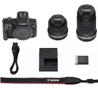 Canon EOS R100 24MP con 2 objetivos: 18-45mm y 55-210mm