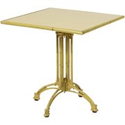 Mesa de exterior cuadrada con cristal 70x70cm - 71cm de altura - efecto bambú