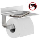 Portarrollos de aluminio para papel higiénico sin tornillos y con soporte para móvil