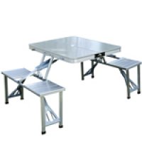 mesa plegable con asientos aluminio