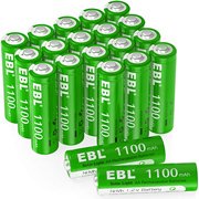 20 pilas AA 1100mAh recargables EBL - baja autodescarga -  ideal para lámparas solares
