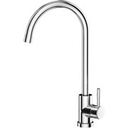 Grifo mezclador de cocina - acero inoxidable - con aireador y 2 latiguillos