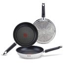 Set 3 sartenes Tefal Emotion - Ø 20, 24 y 26cm - acero inox. 18/10 revest. titanio