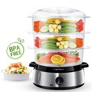 Vaporera eléctrica Aigostar de acero inox. - 3 niveles - temporizador