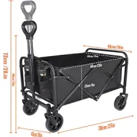 Carro con cesta plegable 60x40cm 100L - 4 ruedas