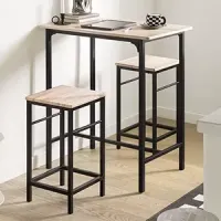 Mesa alta con 2 taburetes para cocina