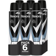 6 desodorantes Rexona Invisible Ice Fresh 200ml 