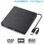 Lector DVD externo / grabadora CDs - USB-C / USB-A 3.0 Lector DVD externo / grabadora CDs - USB-C / USB-A 3.0