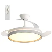 Lámpara ventilador aspas plegables, mando, tono ajustable