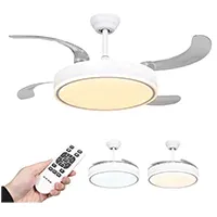 Lámpara ventilador con mando - tono ajustable - aspas plegables