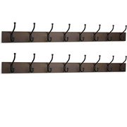 Pack 2 percheros de madera con 8 ganchos dobles de metal