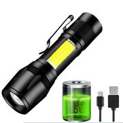 linterna led con luz auxiliar recargable
