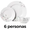 Vajilla Amazon de porcelana: 6 cuencos y 12 platos