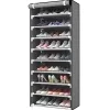 Zapatero cubierto con 9 estantes - 160 x 60 x 30cm