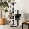 Árbol rascador para gatos con cueva y cama - 112cm de alto
