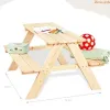 Banco con 4 asientos y mesa de madera para niños de hasta 6 años