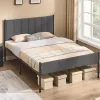 Cama 190x135cm con cabecero tapizado - 500kg max.