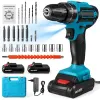 Taladro percutor atornillador inalámbrico 21V  +2 baterías y accesorios.