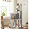 Árbol para gatos con rascador y cueva - 118cm
