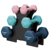 Juego de 6 mancuernas hexagonales con soporte - con envío