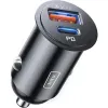 Cargador para toma mechero coche con carga rápida USB-A 30W + USB-C 30W