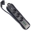 Regleta con 3 enchufes schuko + 3 puertos USB