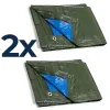 PACK 2 lonas impermeables de 3x2 metros - cara verde y azul