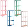 estanteria rosa blanca azul gris verde