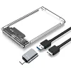 Carcasa para disco duro / SSD SATA 2.5"- USB 3.0 +  adaptador USB-C